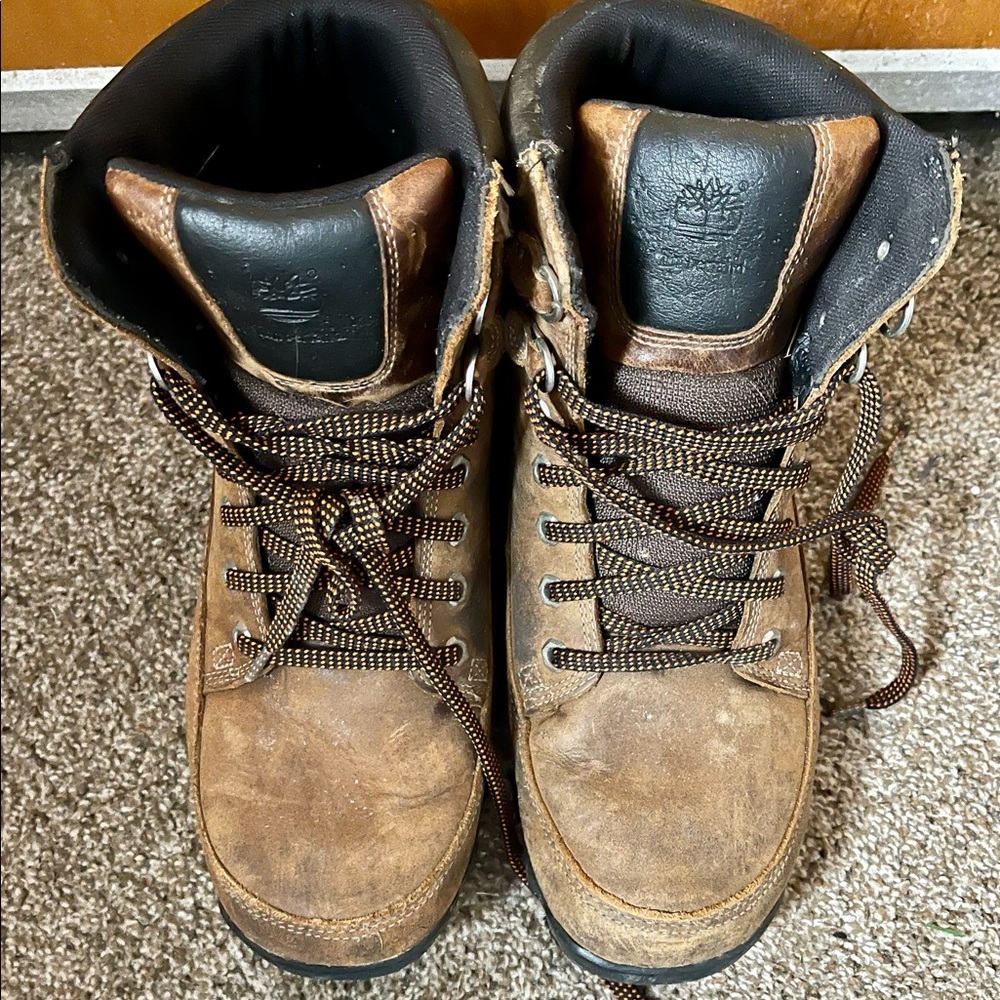 Timberland EarthKeepers Waterproof Mid Brown Leather Boot Mens Size 11.5 Pre Own
